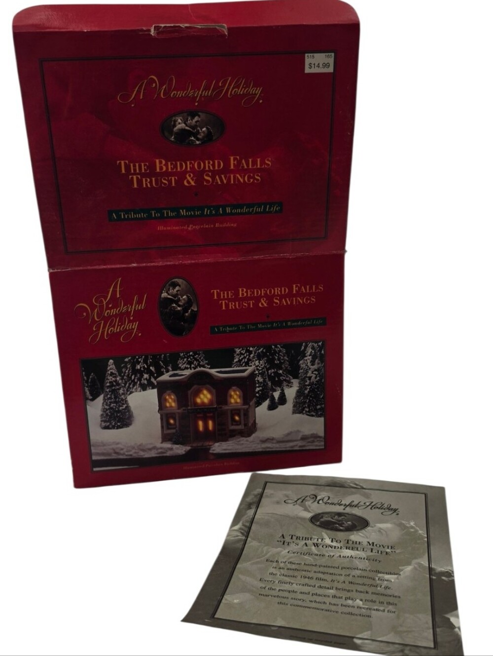 1994 Bedford Falls Trust & Savings Bank It's a Wonderful Life Lighted Village - Picture 9 of 9